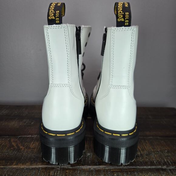 NEW Dr Doc Martens Jadon Womens Size 7 Platform Leather Combat Boots White Black - Picture 4 of 13